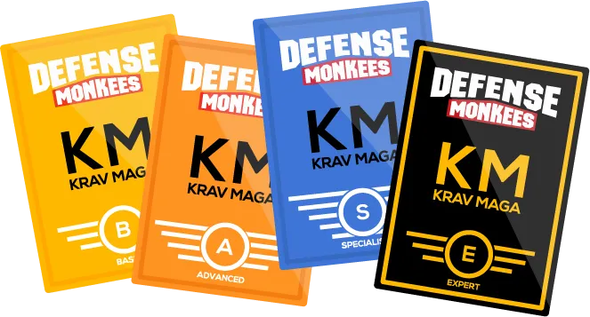 DefenseMonkees Krav Maga patches: Basic, Advanced, Specialist and Expert